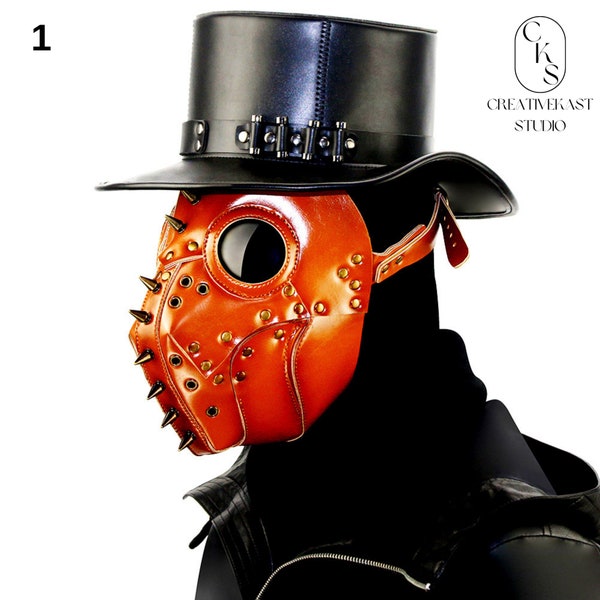 Leather Bubonic Doctor Mask,Plague Doctor Mask, Cosplay Costume, Carnival Halloween Mask, Terror Mask, Medieval Mask, Beaked Mask, Gothic