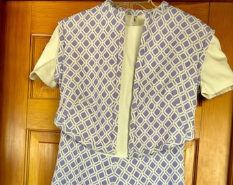 Vintage Polyester Spring Dress with Vest