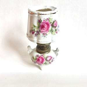 Vintage 1950s Japanese Porcelain Oil Lamp