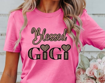 Gepardtryckt GiGi T-shirt: Välsignad mormors gåva