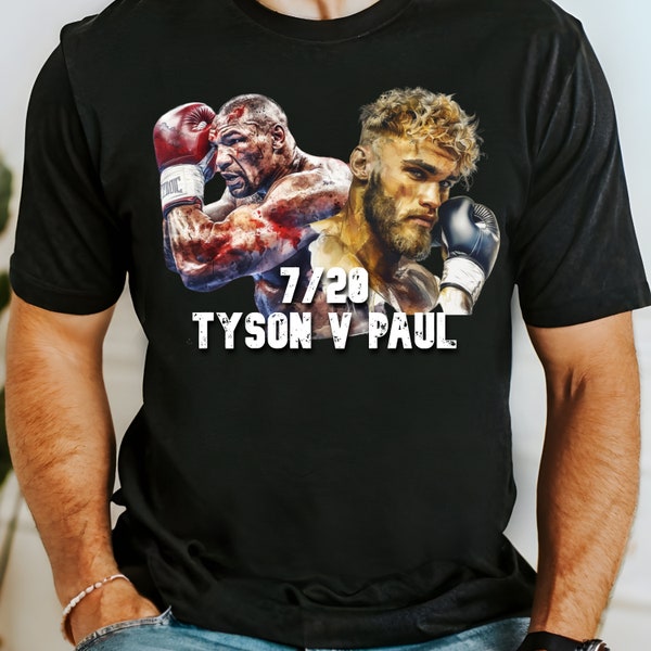 Mike Tyson V Jake Paul Unisex T-Shirt, Mike Tyson Boxing Shirt, Jake Paul Boxing Tee, Influencer Boxing, Jake Paul Fighting Shirt