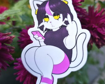 Catti Deltarune | Autocollant en vinyle de 1,95 x 3 po.