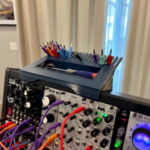 Eurorack Cable Holder w/Bin for Arturia RackBrute Case (v2 - front cutout)