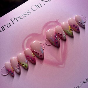 Colorful Bloom Press on nails set