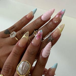Summer Vacay Press on nails set/ reusable custom luxury nails