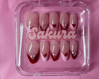 Candy Hearts Press on nails set