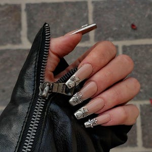 Chrome hearts inspired Press on nails set