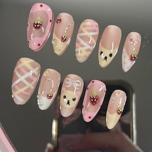 Korilakkuma Berry Press on nails set