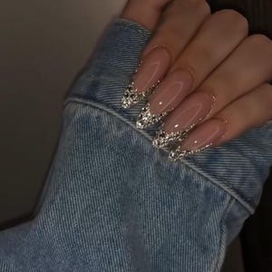 Party Girl silver bling French Press on nails set