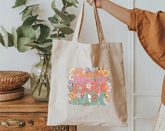 Hashtag Gezondheidszorg Aide Tote Bag Retro Vintage Tote Bloementhema Heath Care Aide Bag