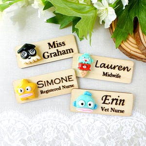 Étiquette pour badge nominatif 3D poisson de la vie marine anime/étiquette nominative personnalisée/insigne infirmière/insigne enseignant/insigne nominatif de bureau