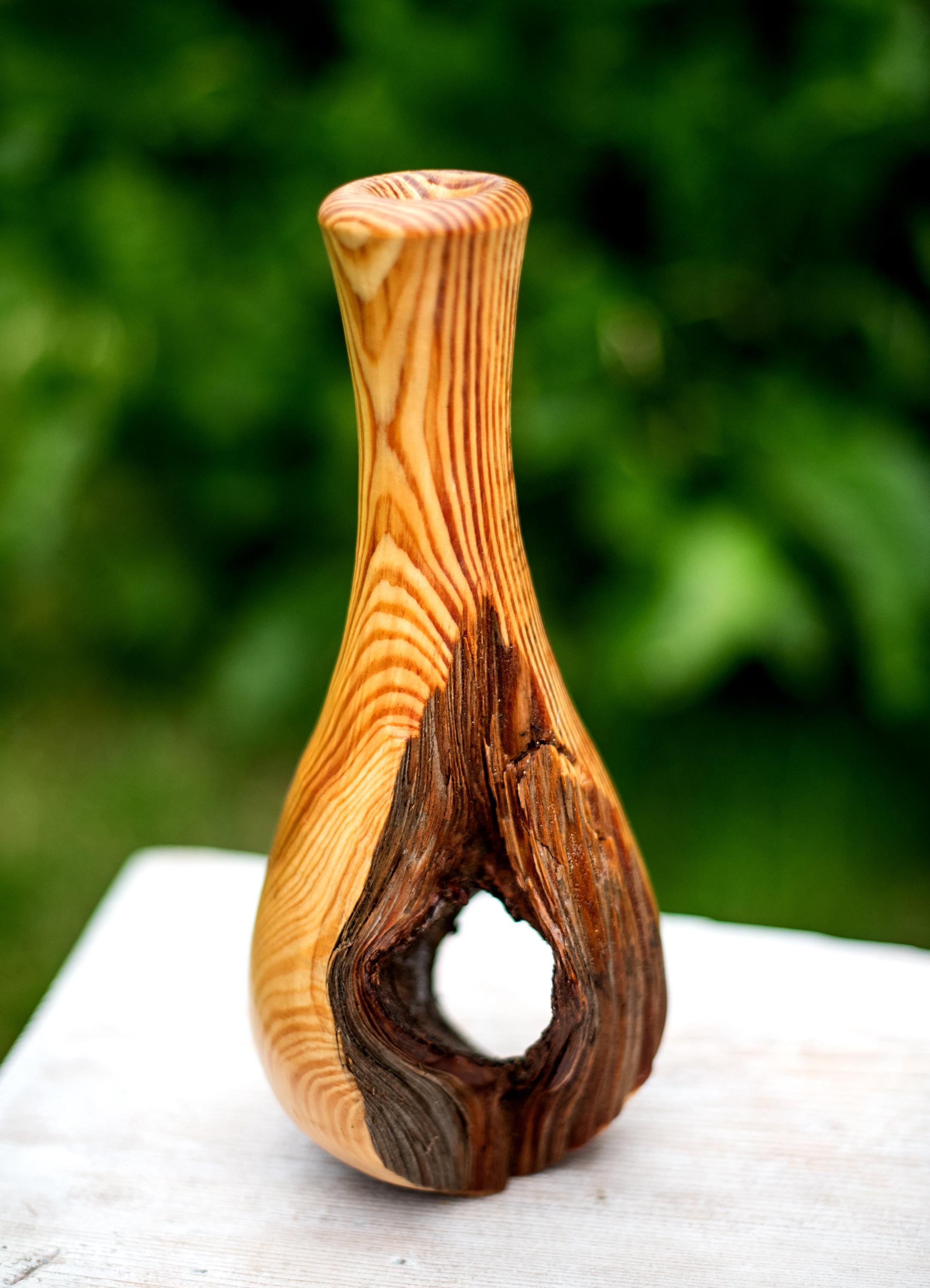 Wooden Dry Vase Woodturning From Pine Tree Art - Etsy