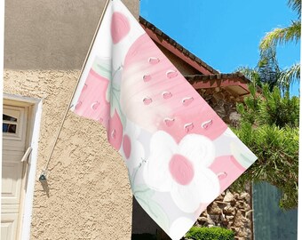 Handmade, strawberry pattern banner