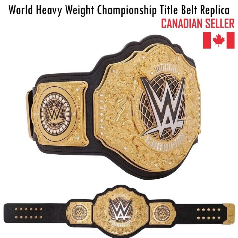 Réplica del cinturón del título del Campeonato Mundial de Peso Pesado Tamaño adulto Placas de latón de 2 mm imagen 1