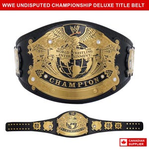 WWE Undisputed Championship Deluxe Title Belt Adult size, Brass plates leather straps Classic undisputed WWE belt, Canadian supplier in GTA