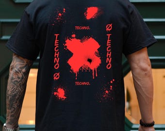 Techno T-shirt, Mens Rave Shirt, Shirts that Go Hard, Festival Outift, Rave outfit, Rave Gifts, Gifts for Him, Rave Outfit Men, Party Shirt