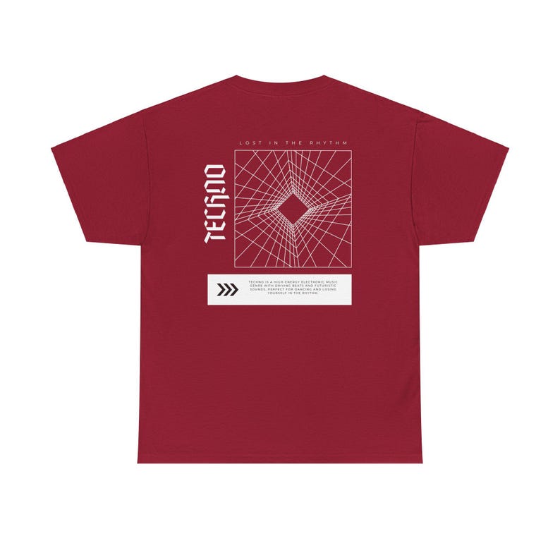 Techno T-shirt, Rave Outfit, Rave Gifts, DJ gift, Festival Outfit, EDM Merch, Gift for him, EDC, Rave Outfit Men, Rave Tshirt, Party Shirt Cardinal Red