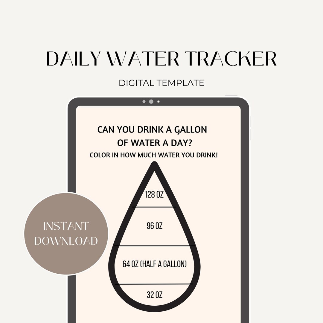 Daily Water Tracker Printable, Hydration Tracker, Water Intake Template ...