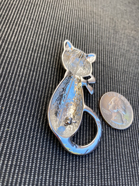 Stainless steel cat silouette pin - image 2