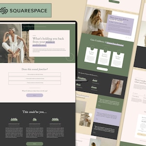 Squarespace Minimal Wellness Sales Page Template, Signature Program Sales Page, Squarespace 7.1, Squarespace Website Coach, Coach Sales Page