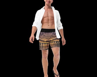 Men's Swim Trunks Custom Design Trendy Sportswear Fashionable Beach Comfortable Soft Smooth Athletic Exercise Stylish Gift For Dad Father