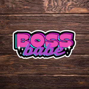 Boss Babe Kiss-Cut Sticker, Confidence Decal, Girl Power Laptop Decal, Empowerment Sticker, Feminist Vinyl Sticker, Female Boss Planner