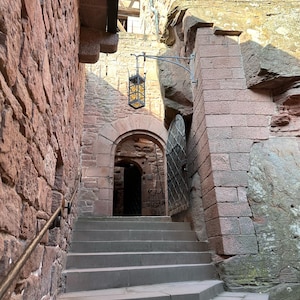 Medieval Staircase - Haut-Königsbourg Castle, France.