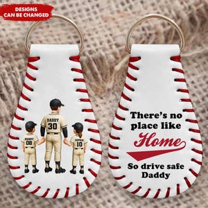 Personalisierte Leder Schlüsselanhänger, Geburtstag, Vatertagsgeschenk für Baseball Papa Opa Ehemann, Baseball-Liebhaber, Baseballspieler, Geschenk für ihn