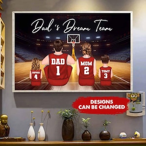 Personalized Basketball Family Poster, Birthday, Father's Day Gift For Basketball Dad Grandpa, Basketball Lover, Basketball Player