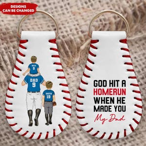 Benutzerdefinierte Leder Schlüsselbund, Geburtstag, Vatertagsgeschenk für Baseball Papa Opa, Baseball-Liebhaber, Baseballspieler, Geschenk für Papa Opa Ehemann
