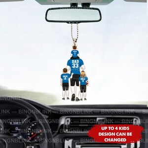 カスタムのお父さんとお子様の車用吊り下げ、誕生日、アメリカンフットボール愛好家、フットボール選手への父の日ギフト、お父さん、おじいちゃん、夫へのギフト