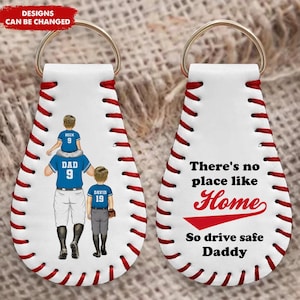 Personalisierte Leder Schlüsselbund, Geburtstag, Vatertagsgeschenk für Baseball Papa, Baseball-Liebhaber, Baseballspieler, Geschenk für Papa Opa Ehemann