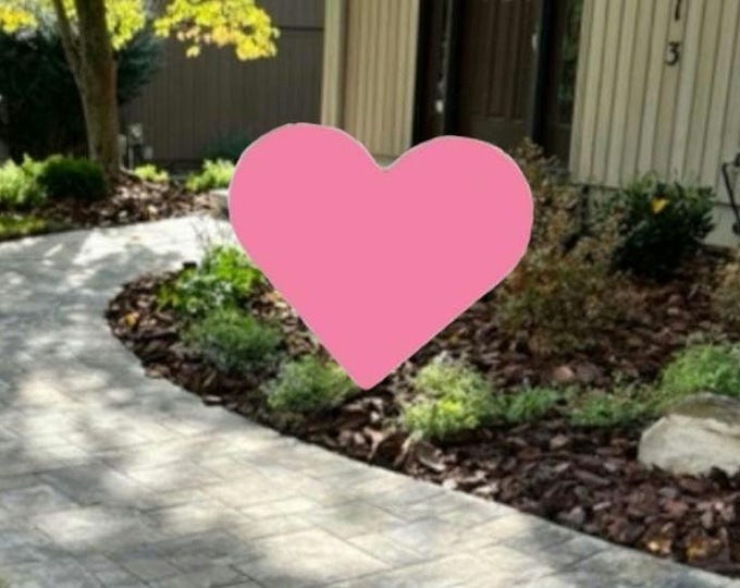 Handmade Wooden Heart Yard Sign with Gift Box – Valentine's Day Decor