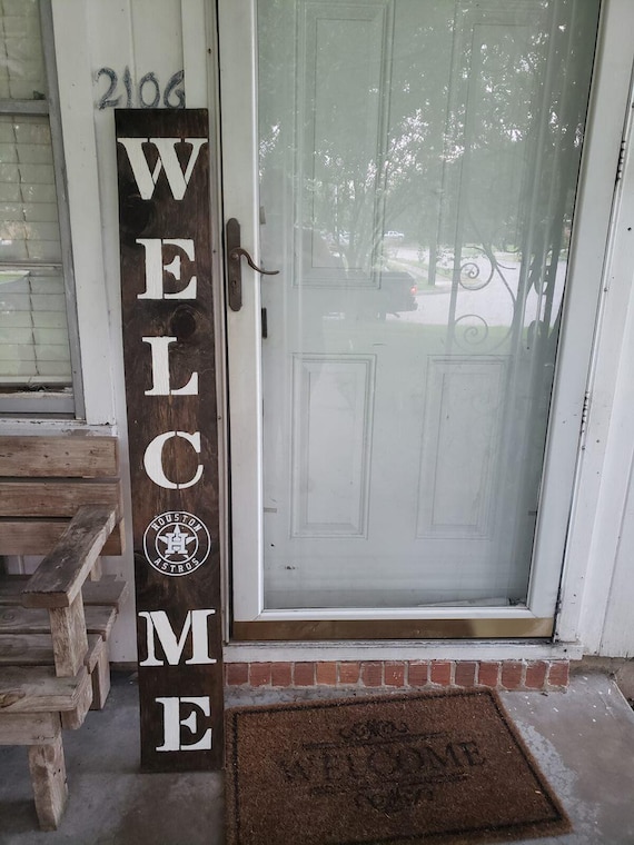 Houston Astros Porch Sign: Weatherproof Texas Welcome Decor