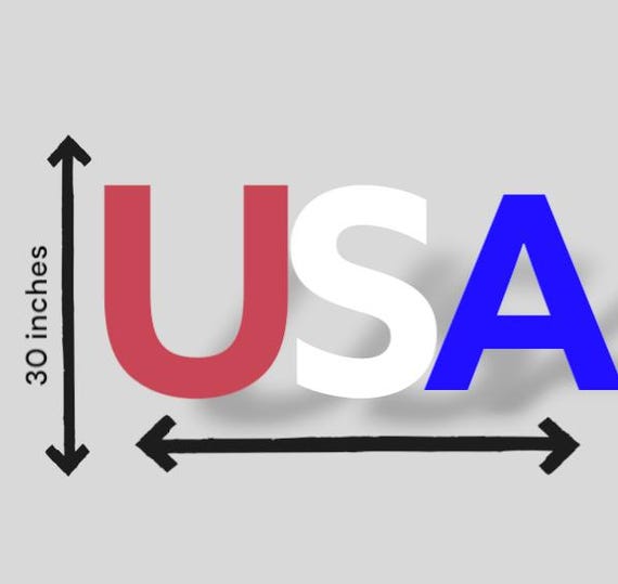 Patriotic USA cutout and set of 3 yard stars. all weather Easy setup stakes included.  perfect for Memorial Day