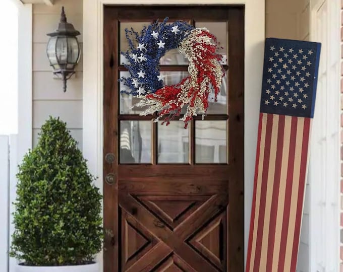 USA Flag Vertical Porch Sign: Patriotic 4th of July Decor