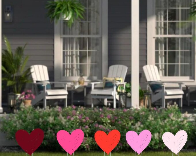 Valentine's Day Yard Hearts Set | Pink & Red Lawn Decor