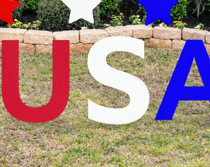 30-Inch USA Yard Art – Hand-Painted Patriotic Decor, All-Weather Outdoor Display