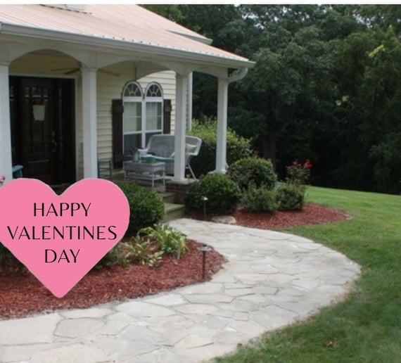 XLarge Personalized Wooden Yard Heart Decoration- Customizable-  Valentines - Love - Weddings-Many Colors - All Weather - hardware included