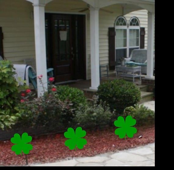 Set of 3 Shamrock Four Leaf Clover Wooden Yard Decorations Art St Patrick's Day Party Good Luck Decor