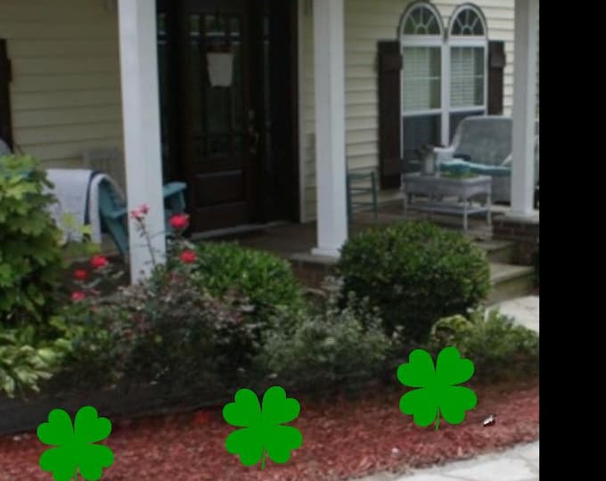 Set of 3 Shamrock Four Leaf Clover Wooden Yard Decorations Art St Patrick's Day Party Good Luck Decor