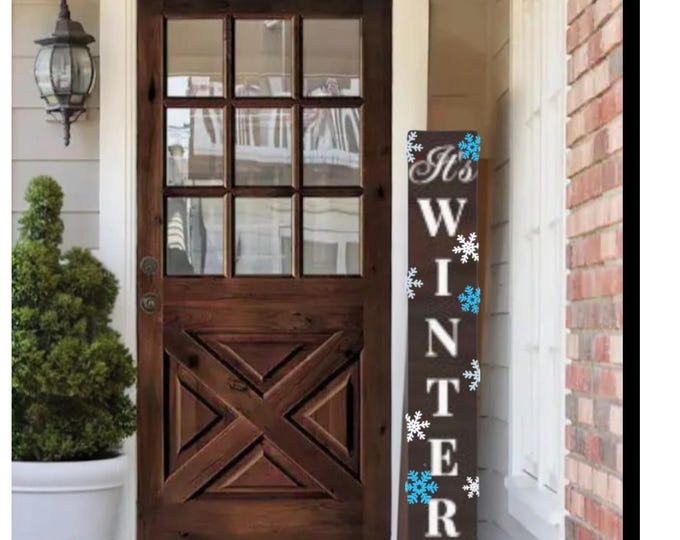 It WINTER Y'all Snowflakes Christmas Porch Leaner Sign