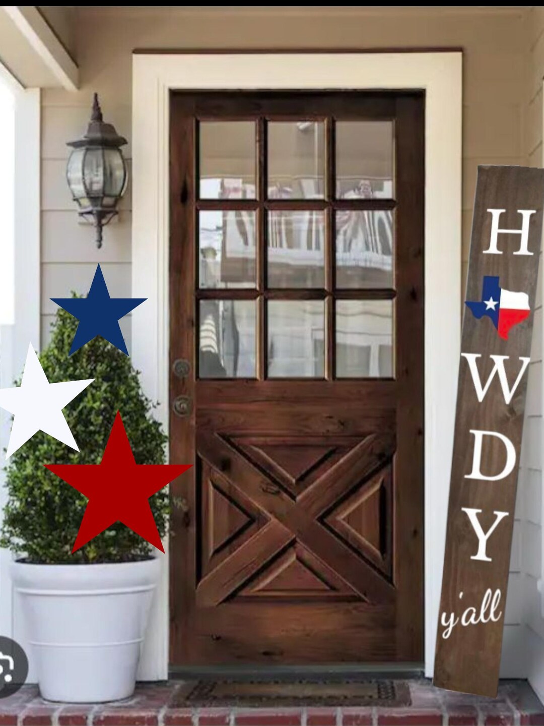Texas Flag Porch Sign: Howdy Y'all Vertical Patriotic Decor - Etsy