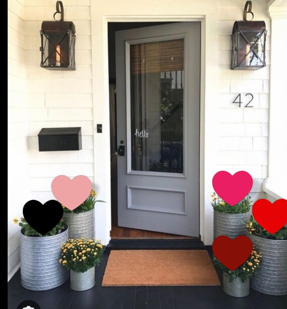 Wooden Garden Hearts Sealed All Weather Easy Setup Rustic Garden Decor Stake Included