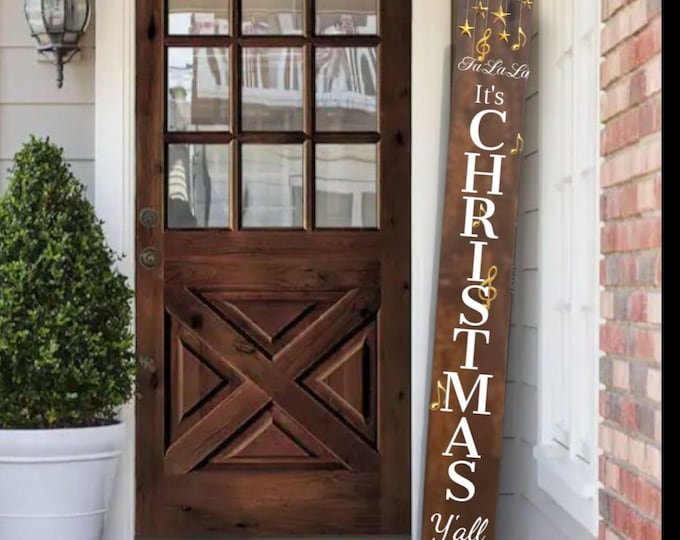 Fa La La Its Christmas Y'all Snowflakes Christmas Porch Leaner Sign