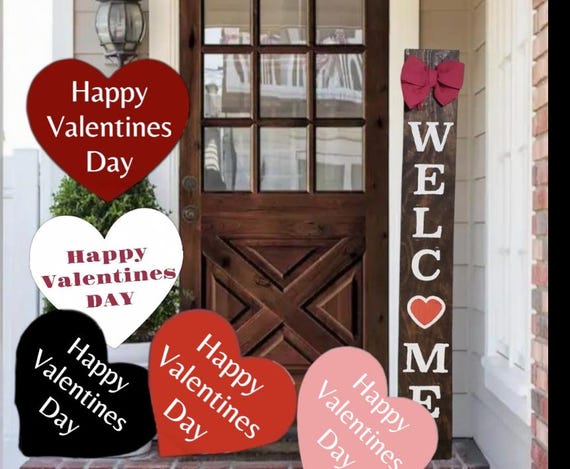 XLarge Personalized Wooden Yard Heart Decoration- Customizable-  Valentines - Love - Weddings-Many Colors - All Weather - hardware included