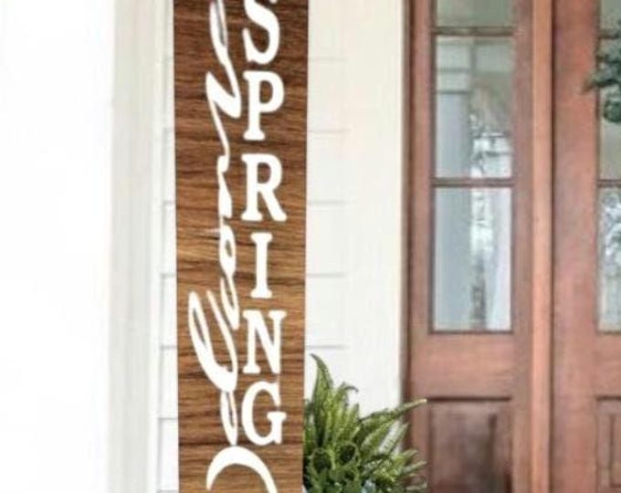 Welcome Spring Front  Porch Sign - Weatherproofed - Heavy - Rustic
