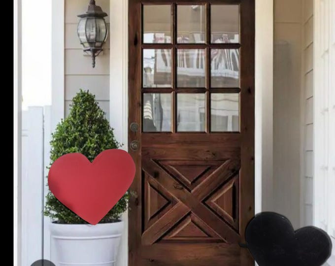 Hand painted Large Wooden Heart Decorations Valentines Day Decor With Heart Shape Box - Many Colors - All Weather - hardware included