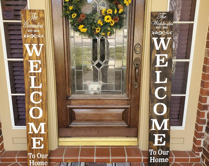 Personalized Family Name Welcome Porch Sign - Established Date