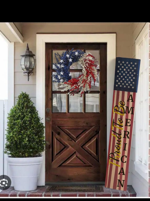 American Flag Porch Sign: Patriotic USA Decor